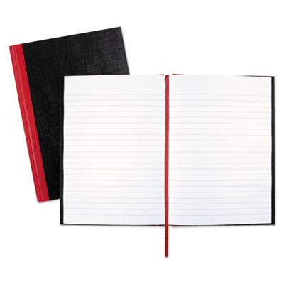 Hardcover Casebound Notebooks, Scribzee Compatible, 1-Subject, Wide/Legal Rule, Black/Red Cover, (96) 8.25 x 5.63 Sheets