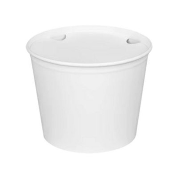 Food Bucket With Lid, 85 Oz, 7.36" Diameter x 6" h, White, Paper, 180/Carton