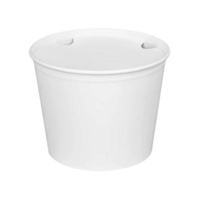 Food Bucket With Lid, 85 Oz, 7.36" Diameter x 6" h, White, Paper, 180/Carton