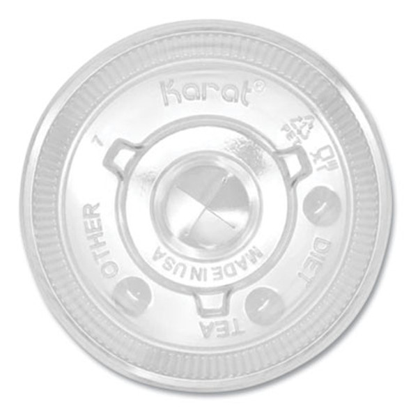 Pet Lids, Flat Lid, Fits 12 Oz To 22 Oz Cold Cups, Plastic, Clear, 1,000/Carton