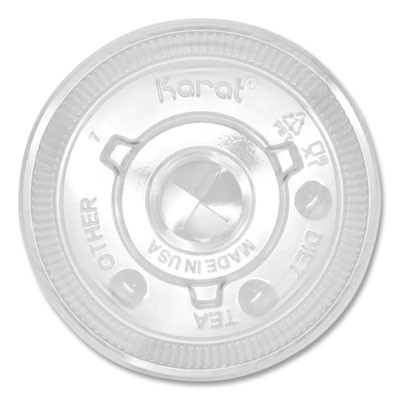 Pet Lids, Flat Lid, Fits 12 Oz To 22 Oz Cold Cups, Plastic, Clear, 1,000/Carton