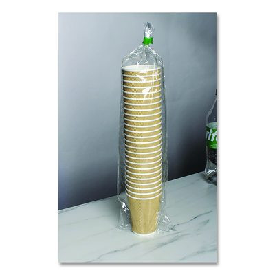 Ripple Hot Cups, 12 Oz, Paper, Kraft/White, 500/Carton