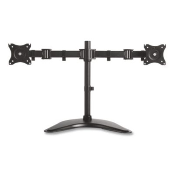 Dual Monitor Articulating Desktop Stand, For 13" To 27" Monitors, 32" X 13" X 17.5", Black, Supports 18 Lb