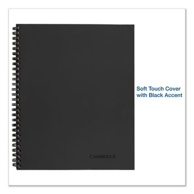 Wirebound Guided Business Notebook, Meeting Note Format, Dark Gray Linen Cover, (80) 11 x 8.25 Sheets