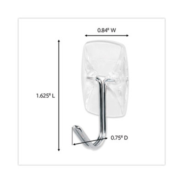 Clear Hooks And Strips, Small, Plastic/Metal, 0.5 Lb Capacity, 40 Hooks And 48 Strips/Pack