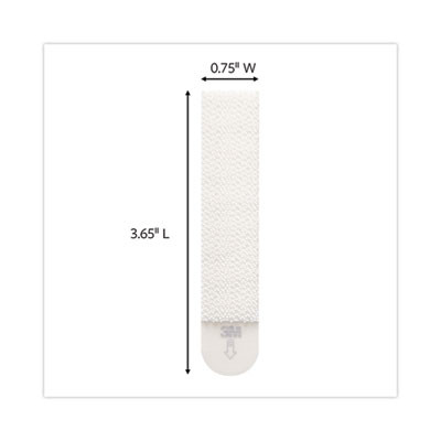Damage-Free Hanging Picture Hanging Strip Pairs, Holds Up To 3.75 Lb, Large: 0.75" x 3.65", White, 120/Pack