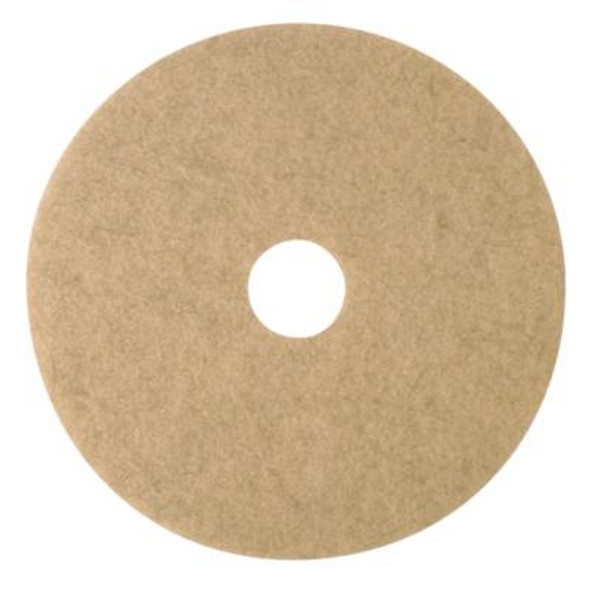 Ultra High-Speed Natural Blend Floor Burnishing Pads 3500, 19" Diameter, Tan, 5/Carton