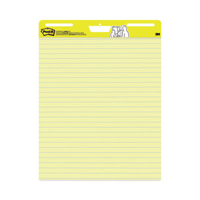 Vertical-Orientation Self-Stick Easel Pads, Presentation Format (1.5" Rule), (30) Yellow 25 x 30 Sheets, 2/Carton