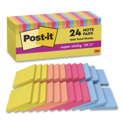 Note Pads In Summer Joy Collection Colors, 3" x 3", Summer Joy Collection Colors, 70 Sheets/Pad, 24 Pads/Pack