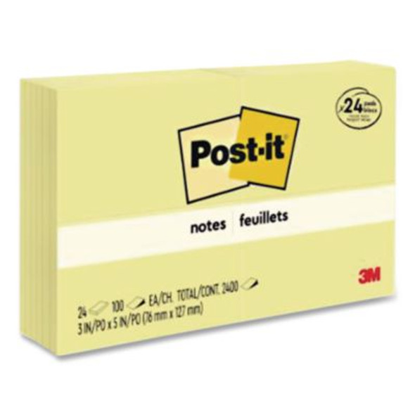 Original Pads In Canary Yellow, Value Pack, 3" x 5", 100 Sheets/Pad, 24 Pads/Pack
