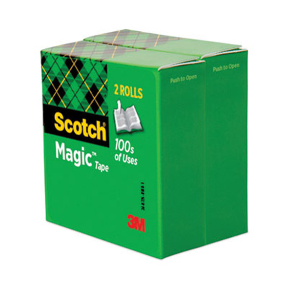 Magic Tape Refill, 3" Core, 0.75" X 72 Yds, Clear, 2/Pack