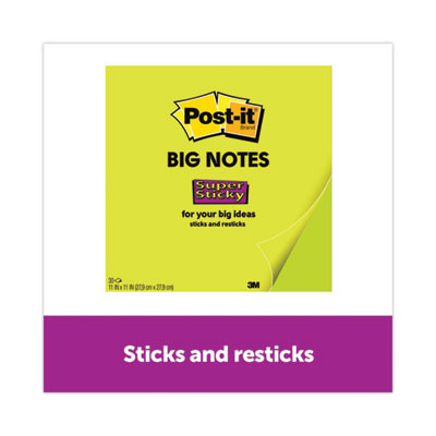 Big Notes, Unruled, (30) Green 11 x 11 Sheets