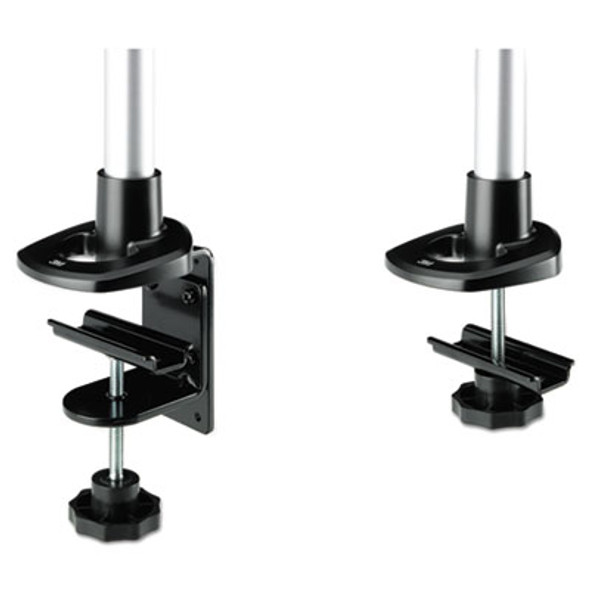 Dual-Swivel Monitor Arm, 360 Degree Rotation, +15 Degree/-90 Degree Tilt, 180 Degree Pan, Black/Gray, Supports 30 Lbs