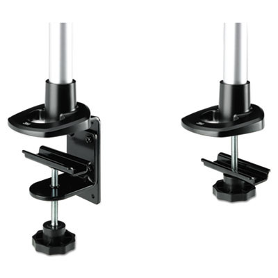 Dual-Swivel Monitor Arm, 360 Degree Rotation, +15 Degree/-90 Degree Tilt, 180 Degree Pan, Black/Gray, Supports 30 Lbs