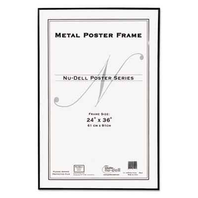 Metal Poster Frame, Plastic Face, 24 X 36, Black