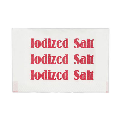 Iodized Salt Packets, 0.75 g Packet, 3,000/Box