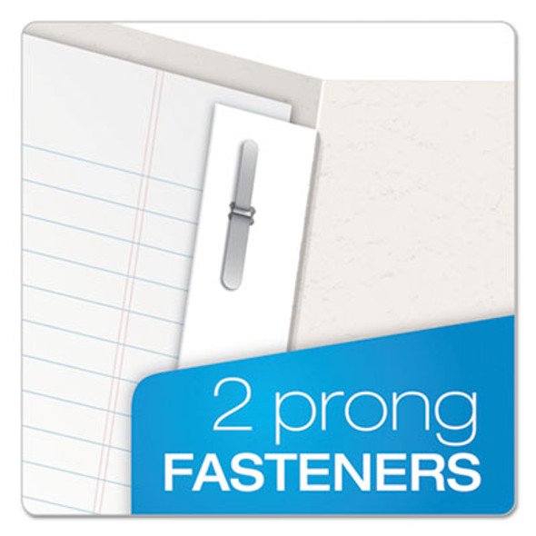 Twin-Pocket Folders With 3 Fasteners, 0.5" Capacity, 11 X 8.5, White, 25/Box