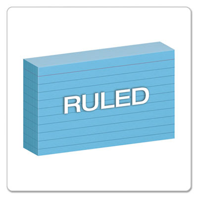 Ruled Index Cards, 3 X 5, Blue, 100/Pack