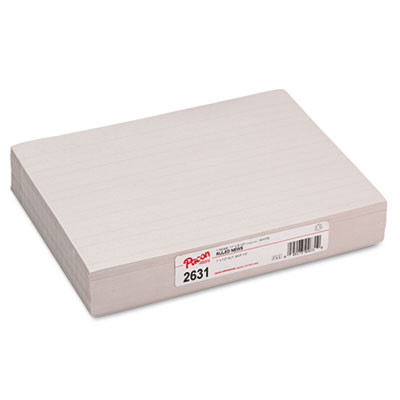 Skip-A-Line Ruled Newsprint Paper, 1" Two-Sided Long Rule, 8.5 x 11, 500 Sheets/Ream