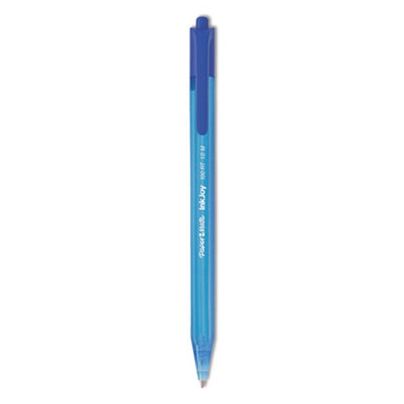 Inkjoy 100 Rt Ballpoint Pen, Retractable, Medium 1 Mm, Blue Ink, Translucent Blue Barrel, Dozen