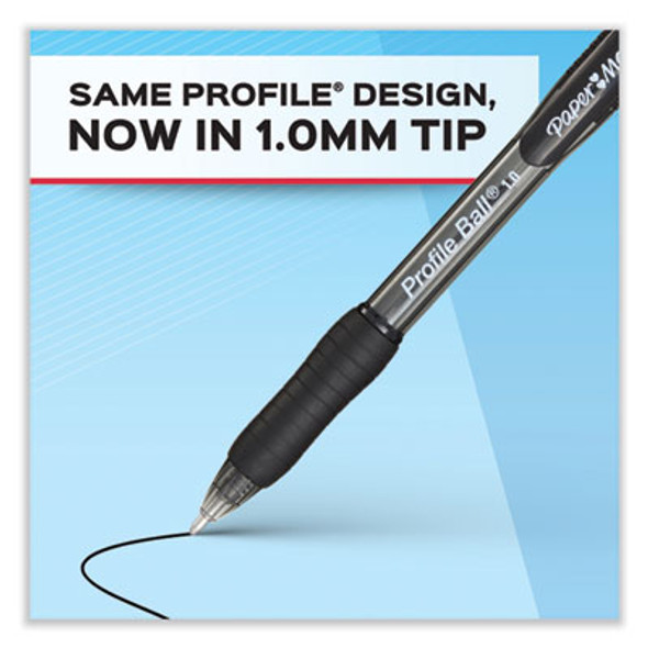 Profile Ballpoint Pen, Retractable, Medium 1 Mm, Blue Ink, Translucent Blue Barrel, 36/Pack