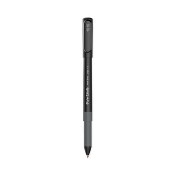 Write Bros. Grip Ballpoint Pen, Stick, Medium 1 Mm, Black Ink, Black Barrel, Dozen