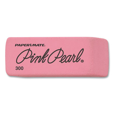 Pink Pearl Eraser, For Pencil Marks, Rectangular Block, Medium, Pink, 3/Pack