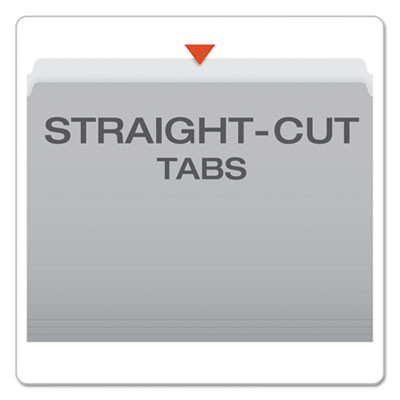 Colored File Folders, Straight Tabs, Letter Size, Gray/Light Gray, 100/Box