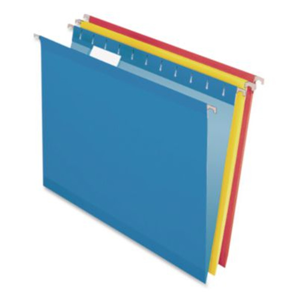 Combo Filing Kit, Letter Size, (12) 1/5-Cut Exterior Hanging File Folders, (12) 1/3-Cut File Folders, Assorted Colors