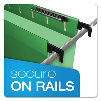 Surehook Hanging Folders, Letter Size, 1/5-Cut Tabs, Bright Green, 20/Box