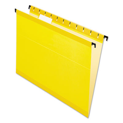Surehook Hanging Folders, Letter Size, 1/5-Cut Tabs, Yellow, 20/Box