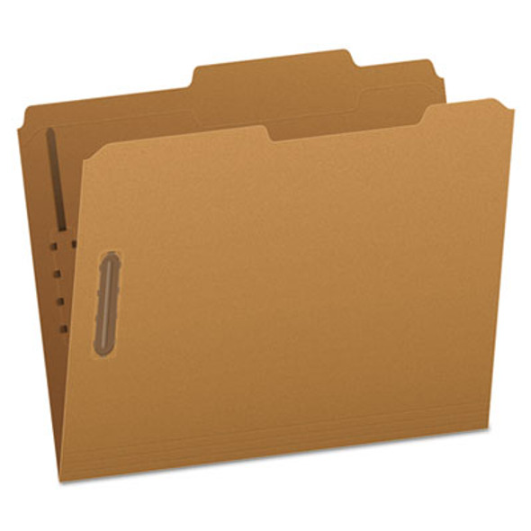Kraft Fastener Folders, 2/5-Cut Tabs, 2 Fasteners, Letter Size, Kraft Exterior, 50/Box