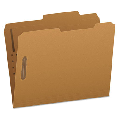 Kraft Fastener Folders, 2/5-Cut Tab: Right Of Center, 2 Fasteners, Letter Size, Kraft, 50/Box