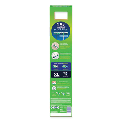 Sweeper Mop Xl Dry + Wet Sweeping Kit, 16.5 x 9 White Cloth Head, 46" Green/Silver Aluminum/Plastic Handle