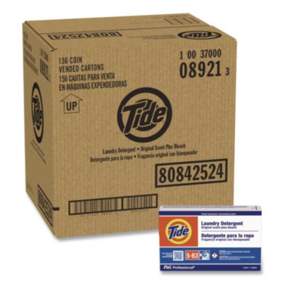 Powder Laundry Detergent Plus Bleach, He Compatible, Original Scent, 1.1 Oz Vending Box, 156/Carton