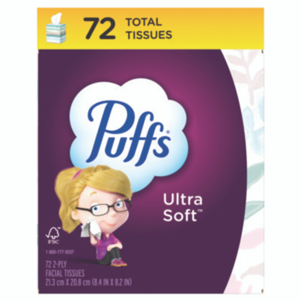 Ultra Soft Facial Tissue, 2-Ply, White, 72 Sheets/Box, 24 Boxes/Carton