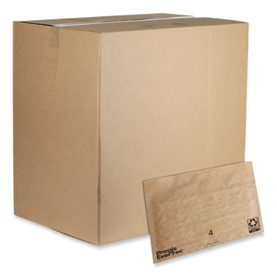 Evertec Curbside Recyclable Padded Mailer, #4, Kraft Paper, Self-Adhesive Closure, 14 x 9, Brown, 150/Carton
