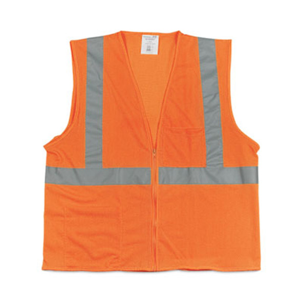 Zipper Safety Vest, X-Large, Hi-Viz Orange