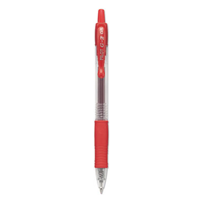 G2 Premium Gel Pen, Retractable, Extra-Fine 0.5 Mm, Red Ink, Smoke/Red Barrel, Dozen