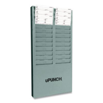 Time Card Rack, 24 Pockets, Gray