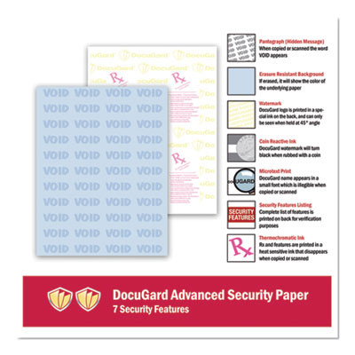 Medical Security Papers, 24 Lb Bond Weight, 8.5 x 11, Blue, 500/Ream