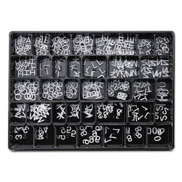 4400 Series Character Set For Felt Surfaces, 0.5" Tall, White Characters, 300/Set