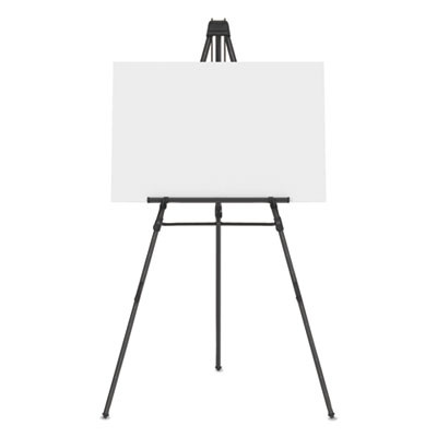 Aluminum Heavy-Duty Display Easel, 38" To 66" Tall, Black, Supports Up To 45 Lb