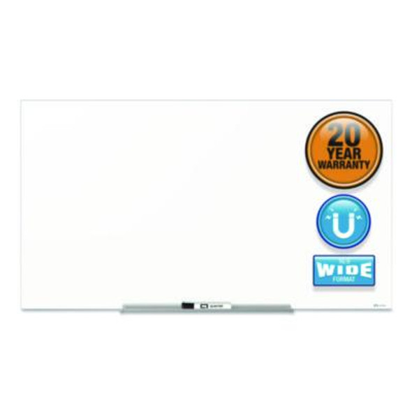 Invisamount Magnetic Glass Marker Board, 74" x 42", White Surface