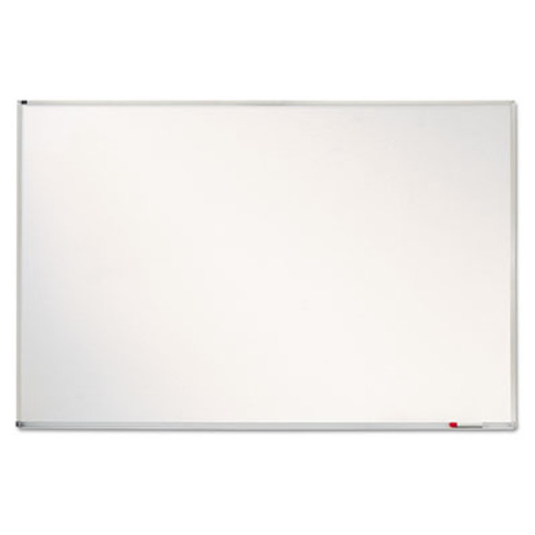 Porcelain Magnetic Whiteboard, 72" x 48", White Surface, Satin Aluminum Frame