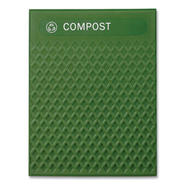 Medium Prelabeled Compost Waste Panels For Tailor And Landmark Series Containers, 20.72" x 0.5" x 27.95", Green, 4/Carton