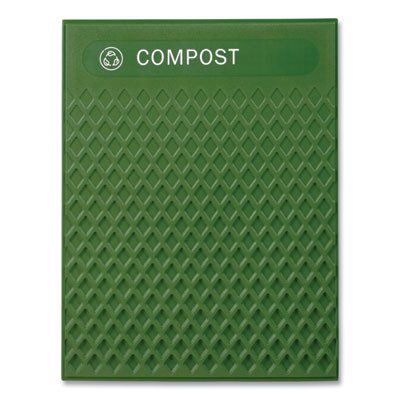 Medium Prelabeled Compost Waste Panels For Tailor And Landmark Series Containers, 20.72" x 0.5" x 27.95", Green, 4/Carton
