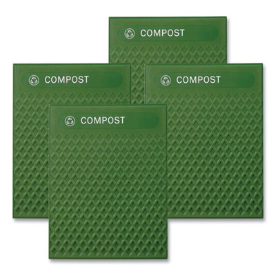 Medium Prelabeled Compost Waste Panels For Tailor And Landmark Series Containers, 20.72" x 0.5" x 27.95", Green, 4/Carton