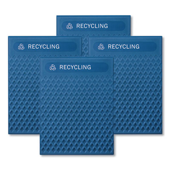 Medium Prelabeled Recycled Waste Panels For Tailor And Landmark Series Containers, 20.72" x 0.5" x 27.95", Blue, 4/Carton
