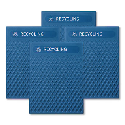 Medium Prelabeled Recycled Waste Panels For Tailor And Landmark Series Containers, 20.72" x 0.5" x 27.95", Blue, 4/Carton